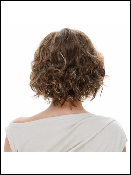 Short Ombre Wavy Wig Human Hair Mixed Synthetic Shoulder Length Heat Resistant